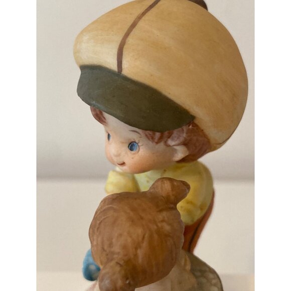 Figurine Boy Cap Bathing Little Girl Barrel Tub Statue Decor Vintage - Picture 7 of 10